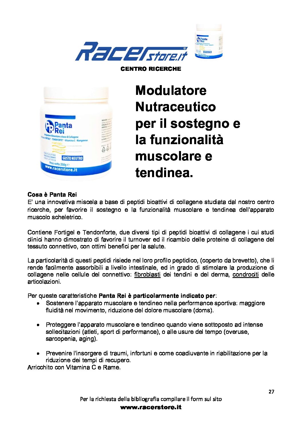 PANTA REI 250g polvere Gusto Neutro Collagene idrolizzato Fortigel / Tendoforte - immagine 4