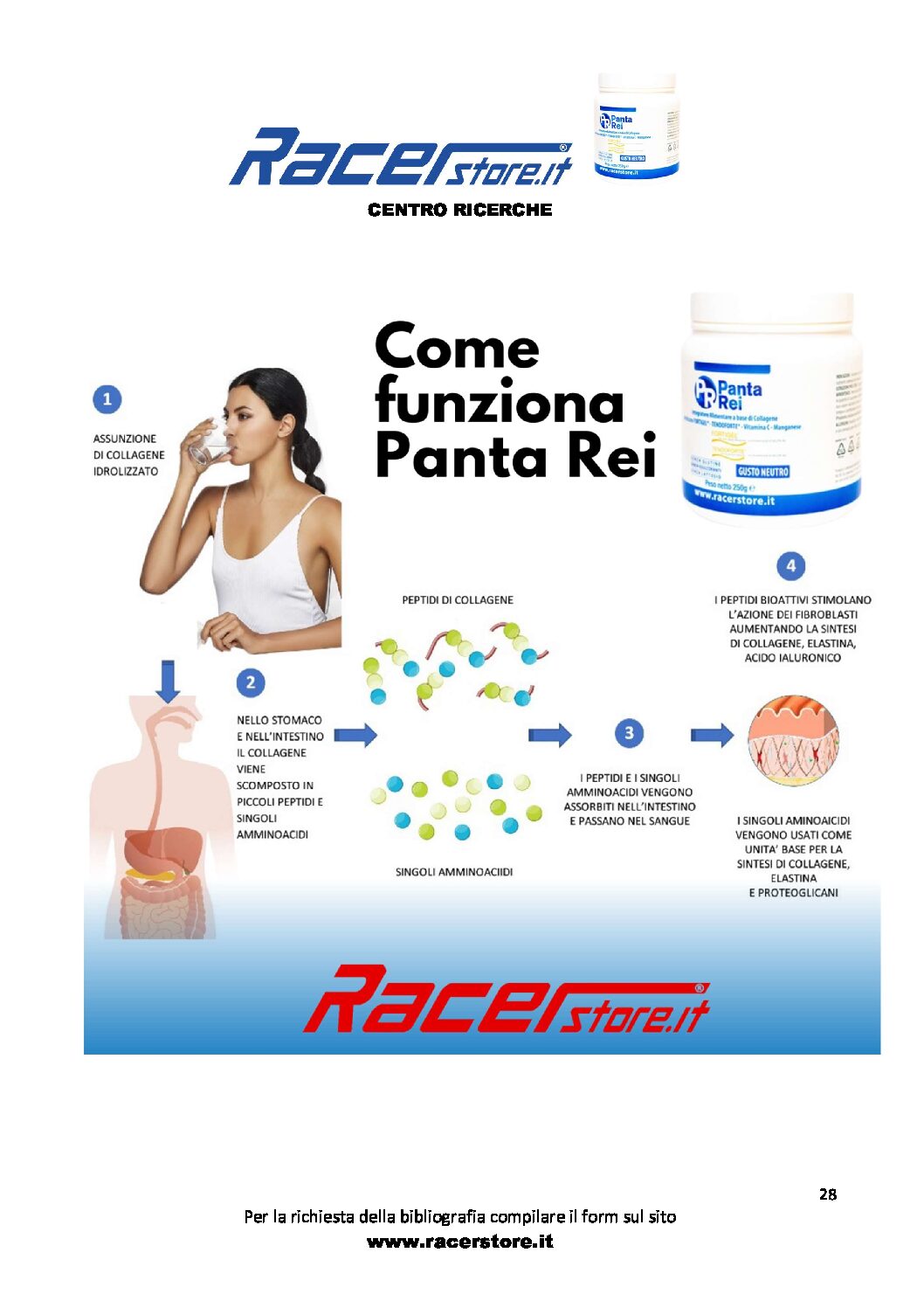 PANTA REI 250g polvere Gusto Neutro Collagene idrolizzato Fortigel / Tendoforte - immagine 2